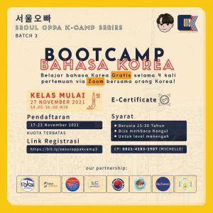 Ingin Belajar Bahasa Korea Gratis ? Ayo Ikuti Bootcamp Bahasa Korea Batch 3