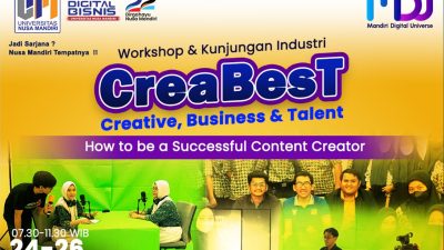 Tambah Skill Dalam Bidang Content Creator, Universitas Nusa Mandiri Akan Hadirkan Creabest Batch 2 Untuk Bantu Para Siswa