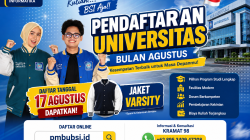 Pendaftaran Universitas Bulan Agustus 2026: Daftar 17 Agustus, Dapat Jaket Varsity